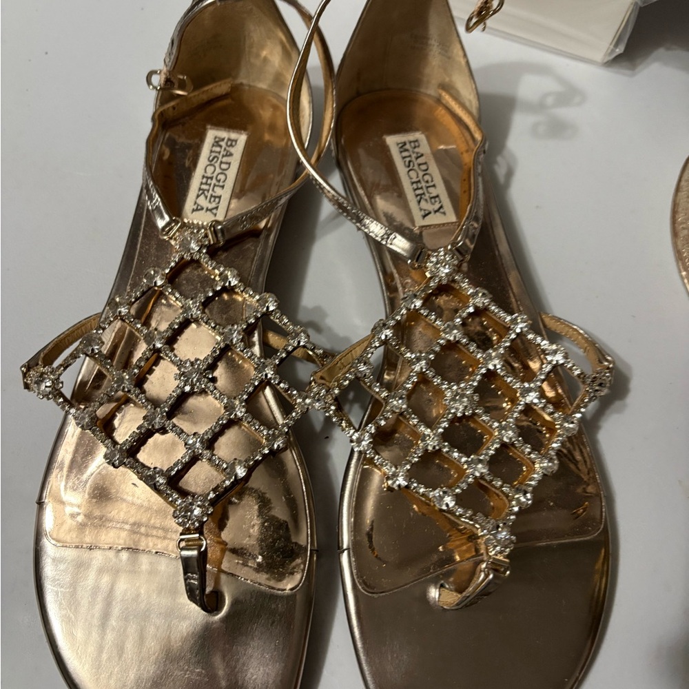 Badgley Mischka Metallic Gold Sandals